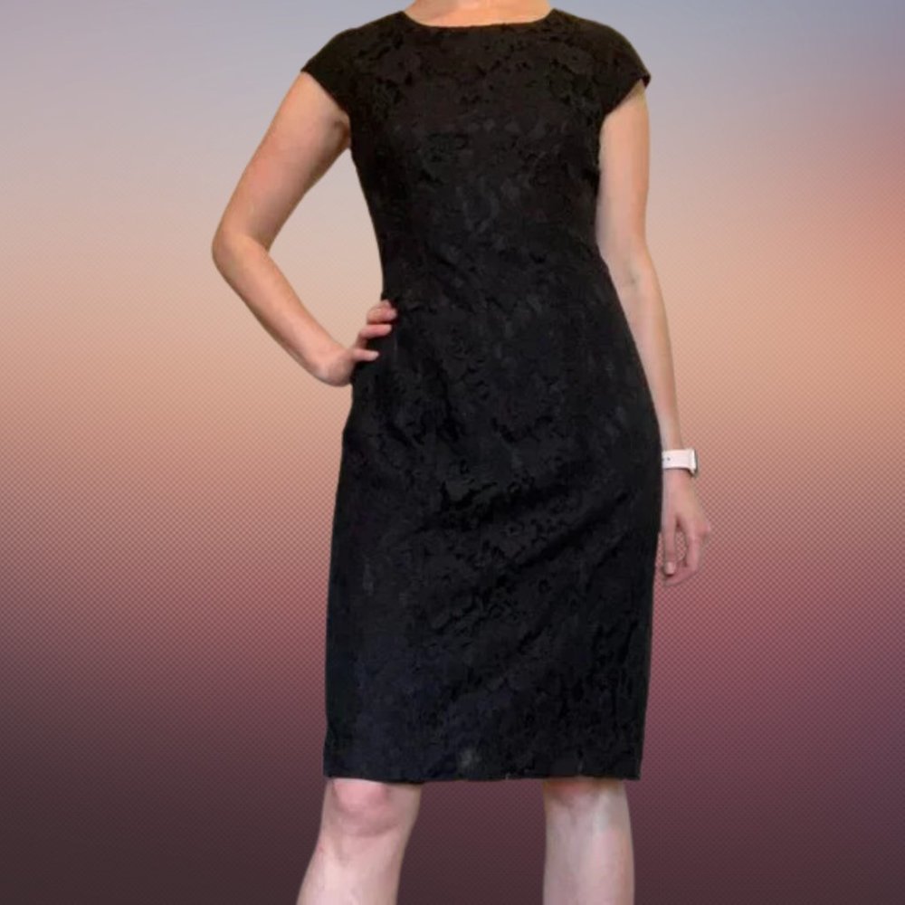 J . Crew Black floral Lace  mini/midi length dress